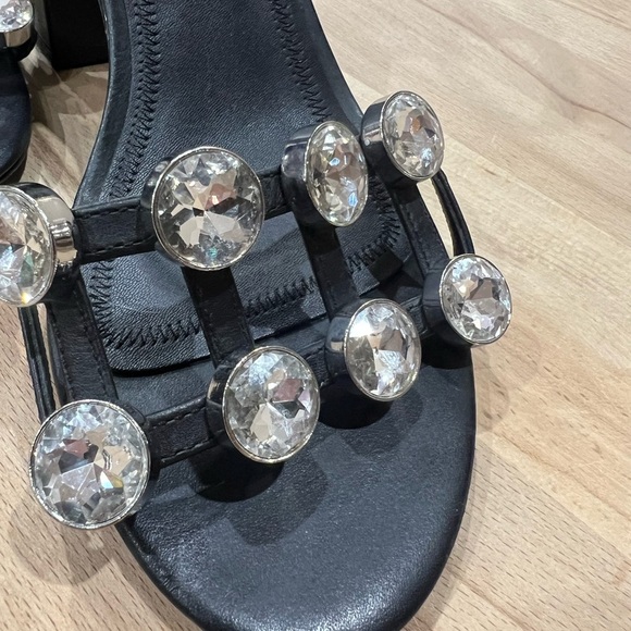 Alexander Wang Abby Dome-Studded Tilt-Heel City Sandal Leather size 38/ US 7.5 - Picture 6 of 11